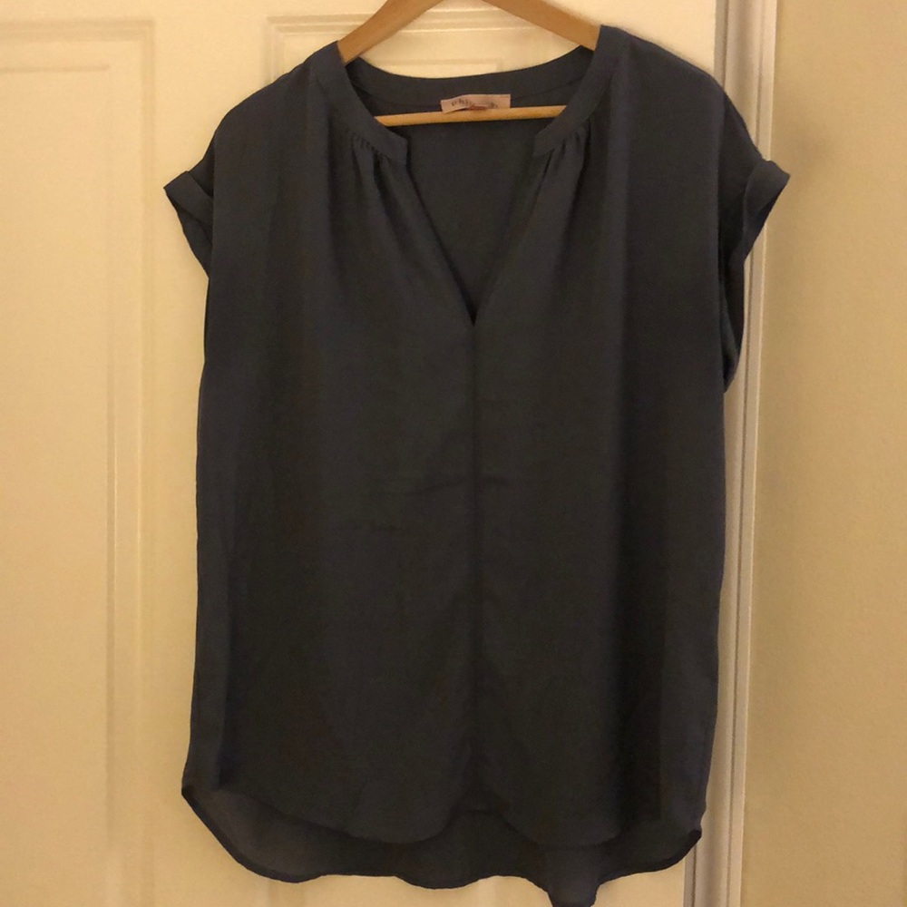 Dark grey short sleeve blouse